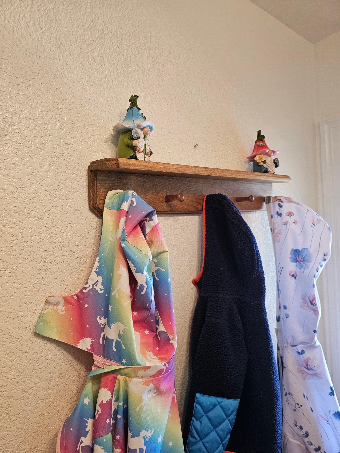 Handmade Pine Coat Rack with Shelf – Rustic Farmhouse Wall Organizer, Wooden Peg Rack for Entryway or Bedroom