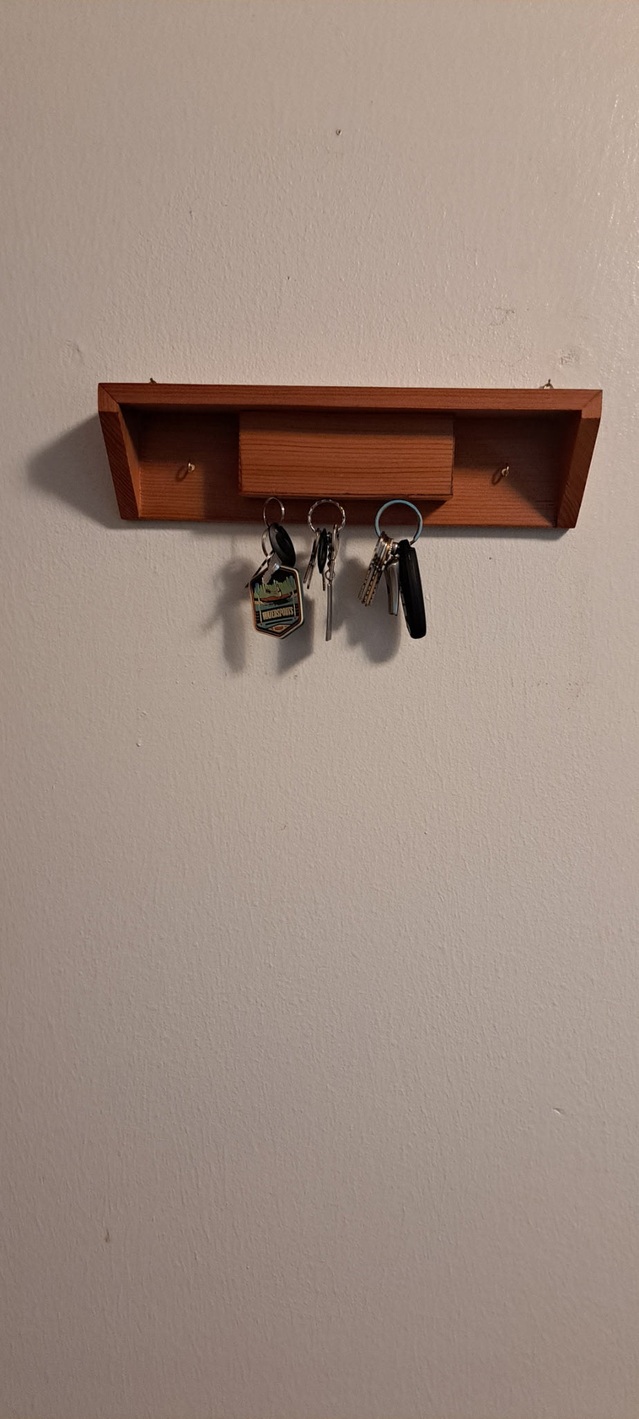 Handmade Wooden Magnetic Key Holder, Rustic Wall Organizer, Entryway Storage Rack for Keys