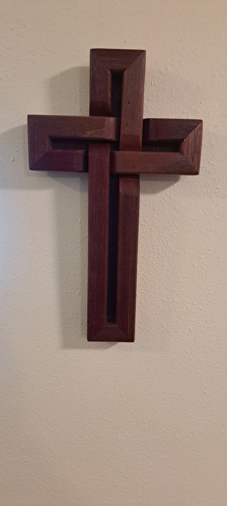 Handmade Mahogany Wall Cross | Deep Mahogany Finish | Christian Wood Decor | Religious Gift | Wedding • Memorial • Baptism
